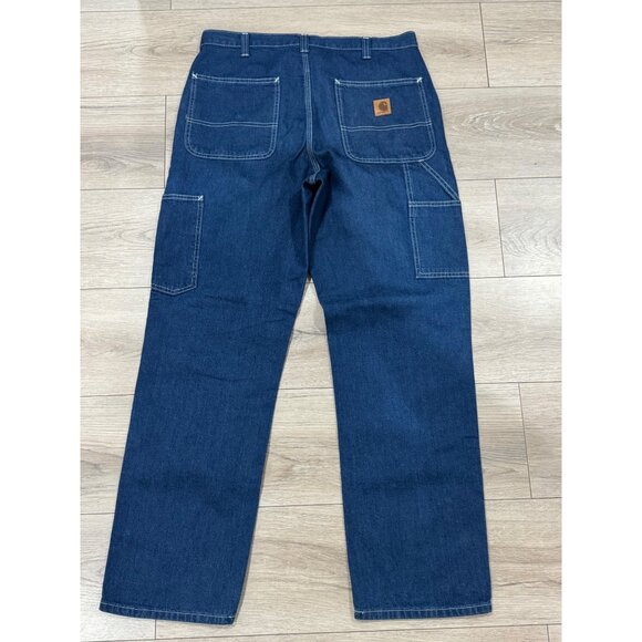 Carhartt Carpenter 32x32 Dark Jeans 382-83 Dungaree Fit Work Pants Denim - Picture 2 of 6